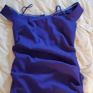 New Nicole Miller Off the Shoulder Blue Dress